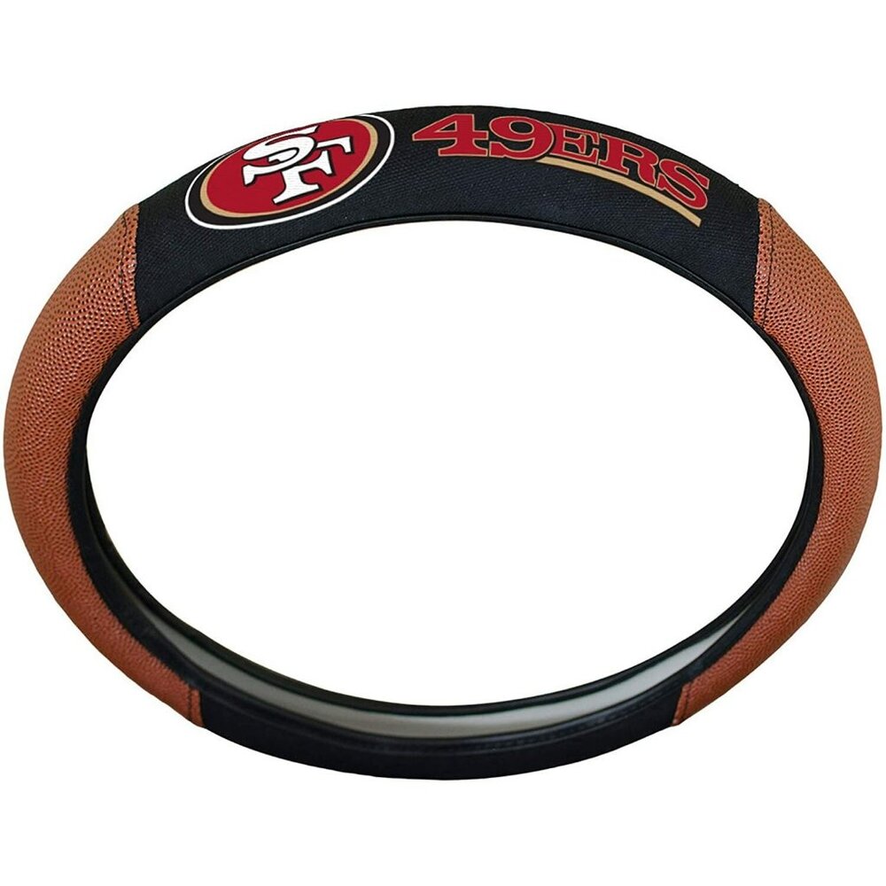 NFL San Francisco 49ers Embroidered Pigskin Steering Wheel Cover by Fanmats